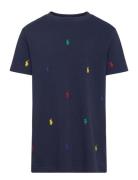 Polo Pony Cotton Mesh Tee Tops T-Kortærmet Skjorte Navy Ralph Lauren Kids