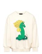 Unicorn Seahorse Sp Sweatshirt Tops Sweatshirts & Hoodies Sweatshirts Cream Mini Rodini