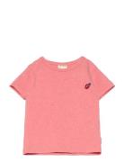 T-Shirt S/S Motif Tops T-Kortærmet Skjorte Pink Petit Piao
