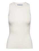 Ribbed Knit Top Tops T-shirts & Tops Sleeveless White Mango