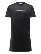 Glitter Velour Ss Dress Dresses & Skirts Dresses Casual Dresses Short-sleeved Casual Dresses Black Juicy Couture