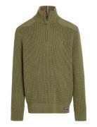 Utility Half Zip Regular Sweater Tops Knitwear Pullovers Khaki Green Tommy Hilfiger