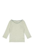 Soft Mini Striped Tobinino Tee Ls Tops T-shirts Long-sleeved T-Skjorte Green Mads Nørgaard