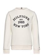 Monotype Flock Reg Sweatshirt Tops Sweatshirts & Hoodies Sweatshirts Cream Tommy Hilfiger