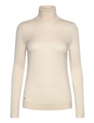 Silk-Blend Turtleneck Sweater Tops Knitwear Turtleneck Cream Lauren Ralph Lauren