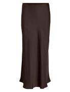 Viellette Hw Long Skirt - Noos Lang Nederdel Brown Vila