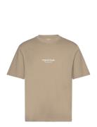 Jorvesterbro Tee Ss Crew Neck Noos Tops T-Kortærmet Skjorte Beige Jack & J S