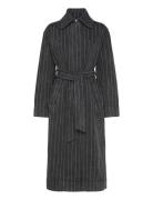 Hobbes - Denim Stripes Trenchcoat Frakke Black Day Birger Et Mikkelsen