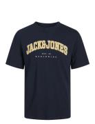 Jjecaleb Varsity Tee Ss O-Neck Noos Jnr Tops T-Kortærmet Skjorte Navy Jack & J S