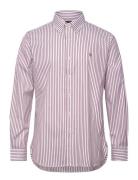 Custom Fit Striped Pinpoint Oxford Shirt Tops Shirts Business Burgundy Polo Ralph Lauren