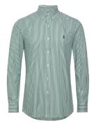 Slim Fit Striped Stretch Poplin Shirt Tops Shirts Casual Green Polo Ralph Lauren