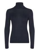 Silk-Blend Turtleneck Sweater Tops Knitwear Turtleneck Navy Lauren Ralph Lauren