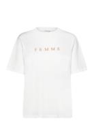 Slfvilja Ss Printed Tee W Noos Tops T-shirts & Tops Short-sleeved White Selected Femme