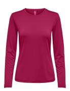 Onpcarmen Life On Ls Reg Tee Noos Sport T-shirts & Tops Long-sleeved Red Only Play