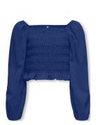 Koghelene Puff Sleeve Top Wvn Tops T-shirts Long-sleeved T-Skjorte Blue Kids Only