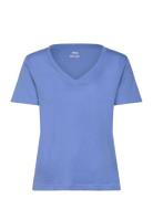 Short-Sleeved Cotton T-Shirt Tops T-shirts & Tops Short-sleeved Blue Mango