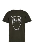 Regular Big Owl T-Shirt - Gots/Vega Tops T-Kortærmet Skjorte Black Knowledge Cotton Apparel