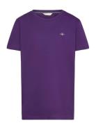 Shield Ss T-Shirt Tops T-Kortærmet Skjorte Purple GANT