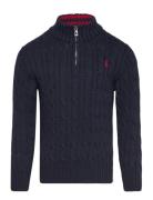 Cable-Knit Cotton Quarter-Zip Sweater Tops Knitwear Pullovers Navy Ralph Lauren Kids