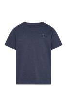 Regular Fit Badge T-Shirt - Gots/Ve Tops T-Kortærmet Skjorte Navy Knowledge Cotton Apparel