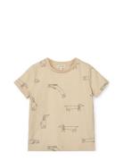 Apia Baby Printed Shortsleeve T-Shirt Tops T-Kortærmet Skjorte Beige Liewood