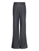 Straight Braided Pants Bottoms Trousers Leather Leggings-Bukser Black ROTATE Birger Christensen