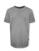 Koboli Washed S/S T-Shirt Jrs Tops T-Kortærmet Skjorte Grey Kids Only