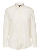 Crepe Shirt Tops Shirts Long-sleeved Cream Lauren Ralph Lauren