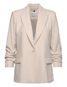 D6Daya Cropped Sleeve Blazer Blazers Single Breasted Blazers Cream Dante6