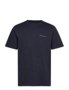 Regular Fit Chill Camp Back Print T Tops T-Kortærmet Skjorte Navy Knowledge Cotton Apparel