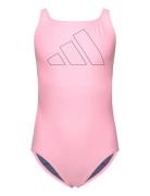 Performance Big Bars Swimsuit Badedragt Badetøj Pink Adidas Performance