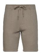 Linen Blend Herringb Short Bottoms Shorts Casual Green Lindbergh