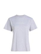 Hero Logo Regular T-Shirt Tops T-shirts & Tops Short-sleeved Grey Calvin Klein