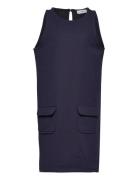 Knitted Pinafore Dress Dresses & Skirts Dresses Casual Dresses Sleeveless Casual Dresses Navy Mango