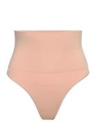 Girdle Shaping Thong High Sea G-streng Undertøj Beige Lindex