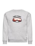 Printed Cotton Sweatshirt Tops Sweatshirts & Hoodies Sweatshirts Grey Mango