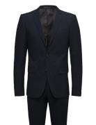 Plain Mens Suit - Normal Length Habit Navy Lindbergh