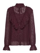 Angeloniabbaliyha Shirt Tops Shirts Long-sleeved Burgundy Bruuns Bazaar