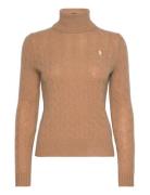 Wool-Cashmere Cable Turtleneck Sweater Tops Knitwear Turtleneck Beige Polo Ralph Lauren