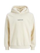 Jorvesterbro Teddy Sweat Hood Sn Tops Sweatshirts & Hoodies Hoodies Cream Jack & J S