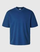 Slhlooseoscar Ss O-Neck Tee Noos Tops T-Kortærmet Skjorte Blue Selected Homme