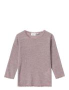 Nmfwang Wool Needle Ls Top Solid Noos Tops T-shirts Long-sleeved T-Skjorte Purple Name It