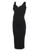 Mlalanis Sl Seamless Rib Midi Tank Dress Dresses Bodycon Dresses Black Mamalicious