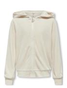 Kogrebel L/S Zip Hood Swt Tops Sweatshirts & Hoodies Hoodies Cream Kids Only