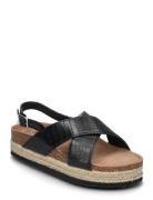 Slingback Flade Sandaler Black Exani