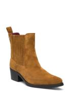 Th Suede Cowboy Boot Shoes Boots Ankle Boots Ankle Boots With Heel Brown Tommy Hilfiger