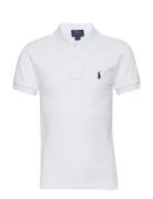 Slim Fit Cotton Mesh Polo Shirt Tops T-shirts Polo Shirts Short-sleeved Polo Shirts White Ralph Lauren Kids