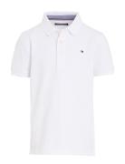 Boys Tommy Polo S/S Tops T-shirts Polo Shirts Short-sleeved Polo Shirts White Tommy Hilfiger