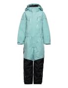 Penguin Snowsuit Kids Teal Sport Coveralls Snow-ski Coveralls & Sets Multi/patterned ISBJÖRN Of Sweden