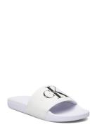 Slide Monogram Co Shoes Summer Shoes Sandals Pool Sliders White Calvin Klein